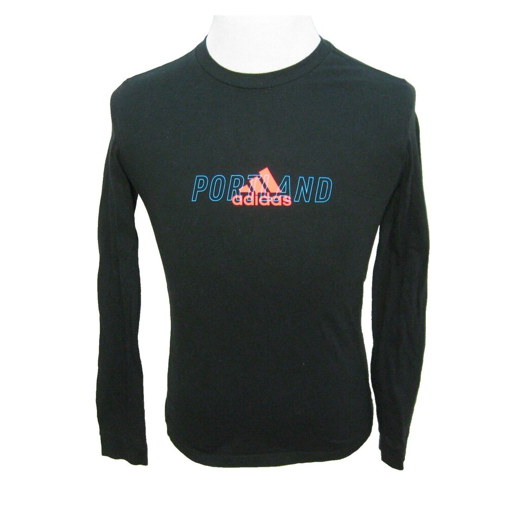 PORTLAND Oregon Men's (Size Small) Black ADIDAS Long Sleeve Graphic T-Shirt Top